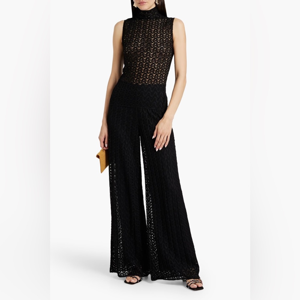 MISSONI Crochet knit wide leg pants